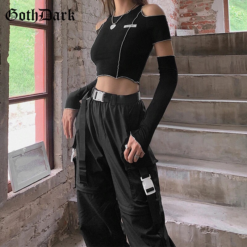 Gothic Crop top cyber goth clothing Cyberpunk Clothing Dark | Etsy