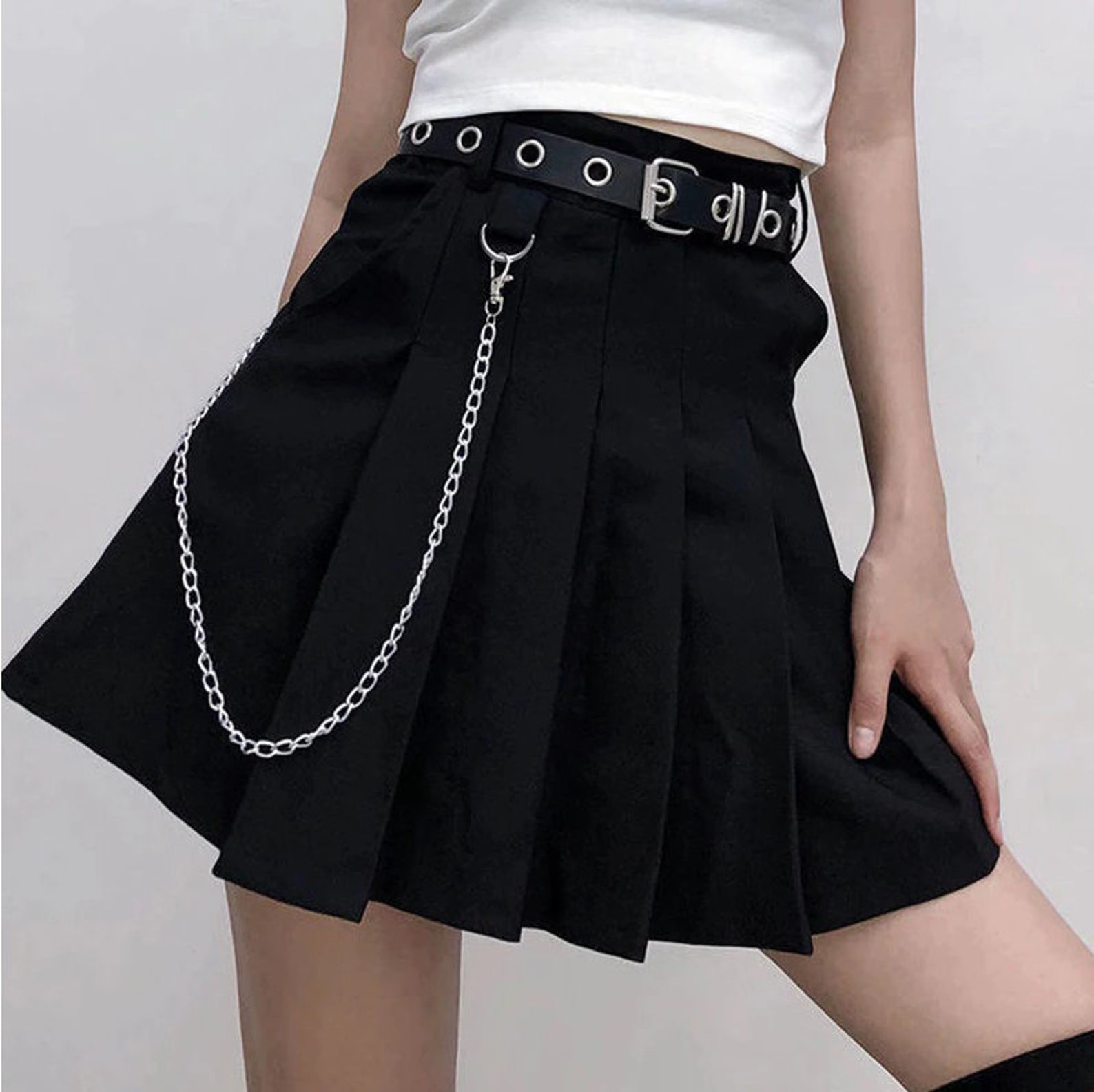 Gothic Plaid Skirt Women Y2k Cyber goth clothing Cyberpunk | Etsy