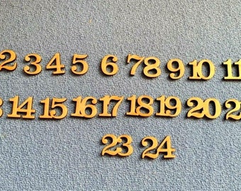 Wooden MDF Clarendon Font  Advent Calendar numbers 1.5cm, 2cm,2.5cm,3cm and 4cm