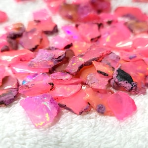 Natural Pink Ethiopian Welo Opal Rough Lot 8–15mm Fire Opal Slice Stones Wholesale
