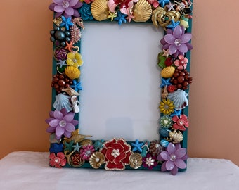 Pink, Pearl, and Sea Shell Jeweled 4x6 Picture Frame - Etsy