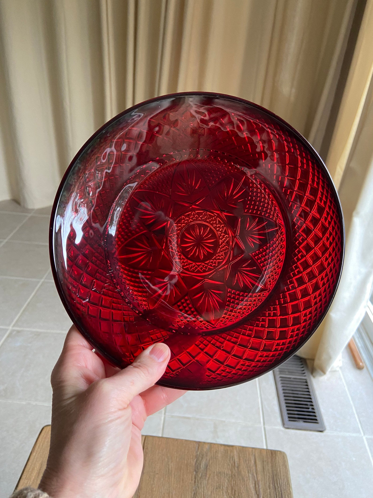 Vintage Ruby Red Small Plate - Etsy
