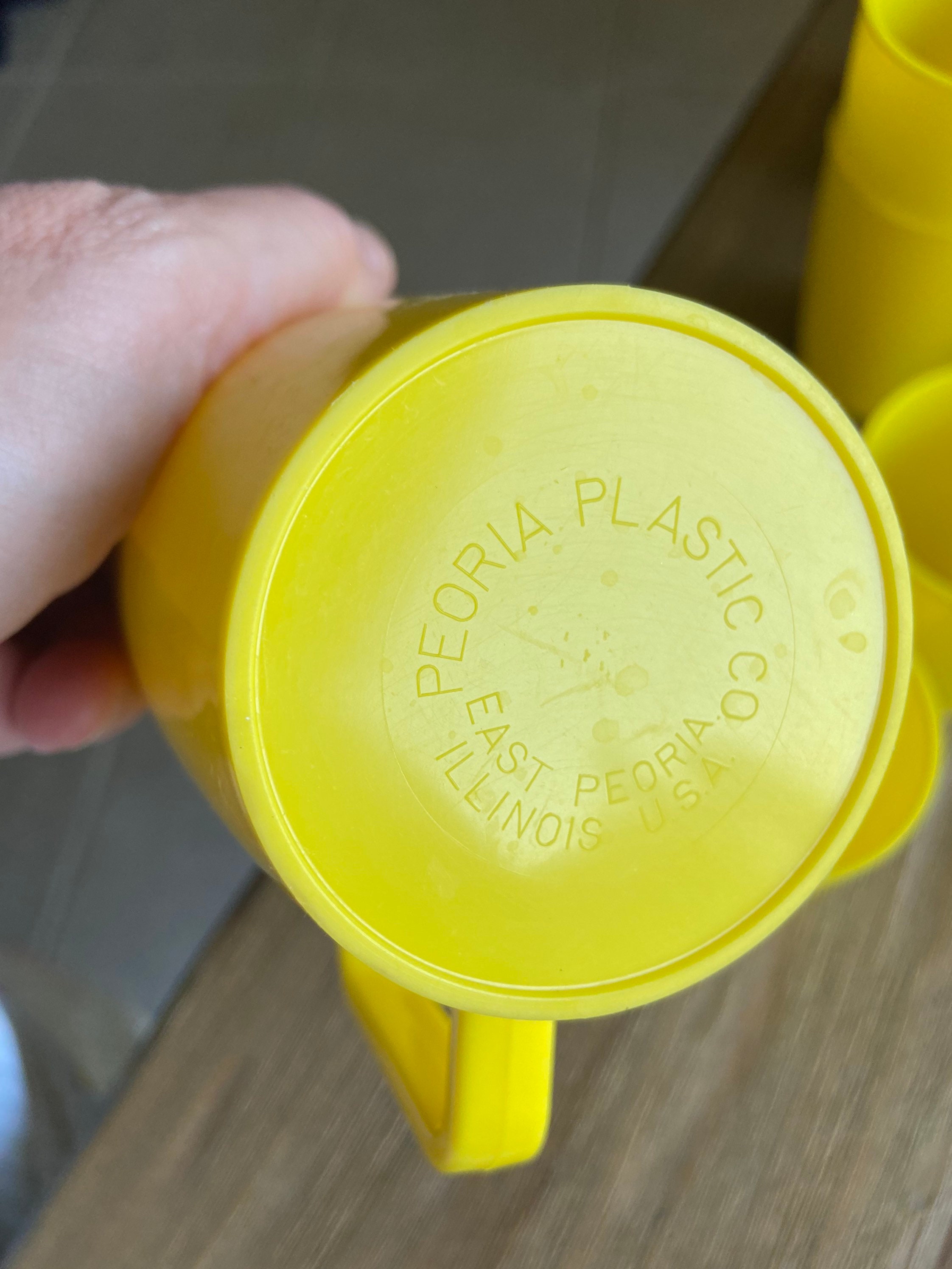 Vintage Peoria Plastic Yellow Cups Etsy