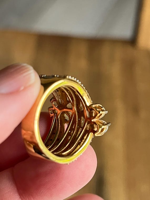 Opal Flowers Statement Cocktail  ring - image 7