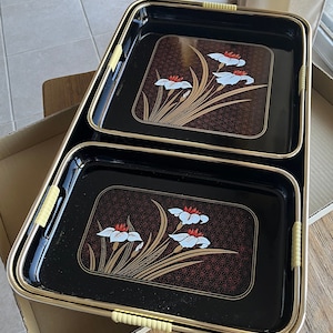Vintage Toyo lacquered  trays (3) in original box