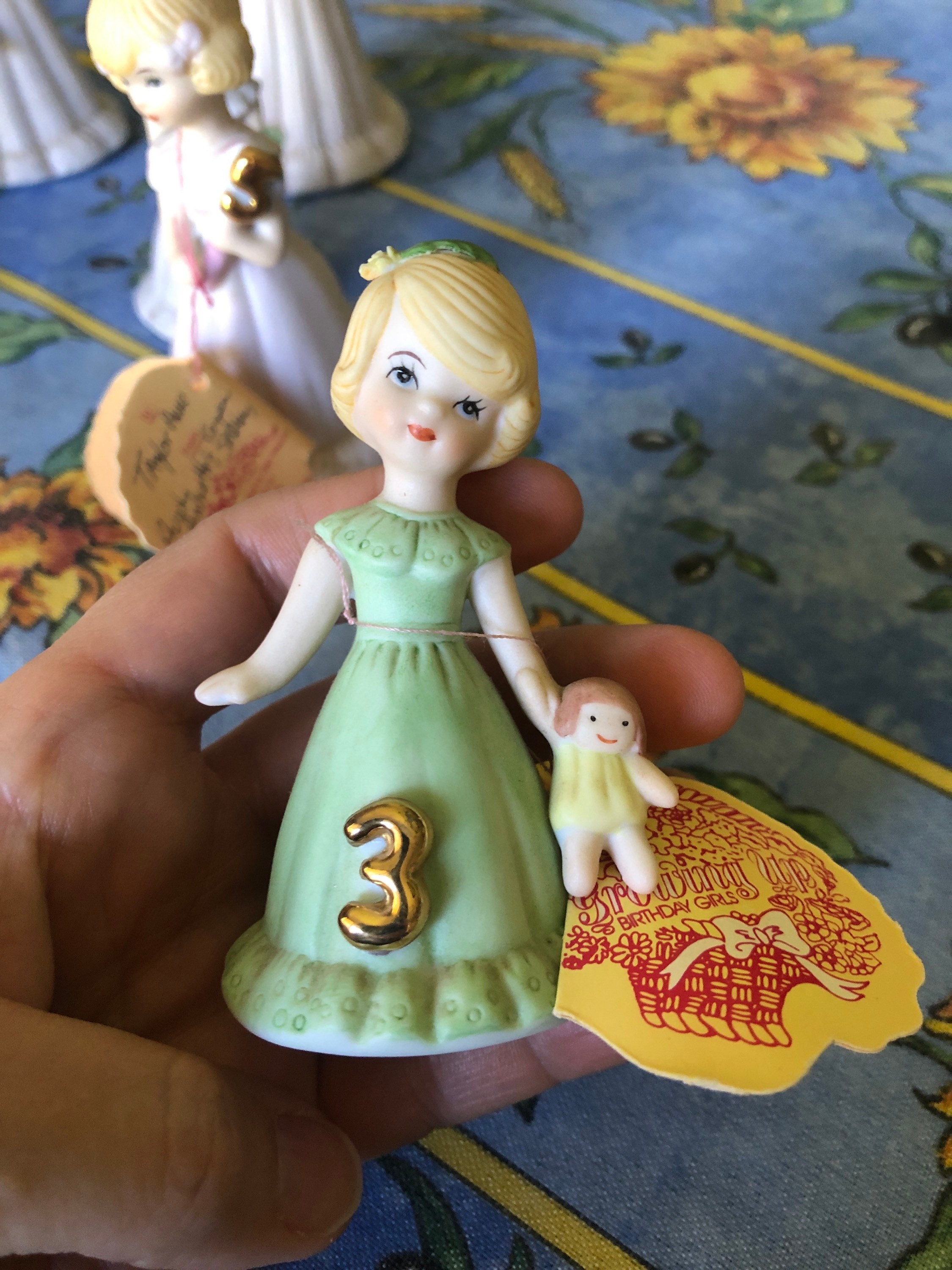Vintage Enesco birthday girl figurines Etsy
