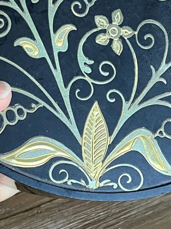 Vintage Solid Brass Oneida round Box - image 3