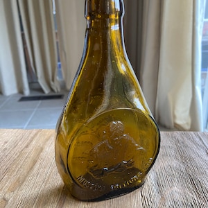 Vintage amber glass Golden Rod bottle
