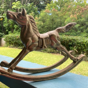 Vintage brass rocking horse
