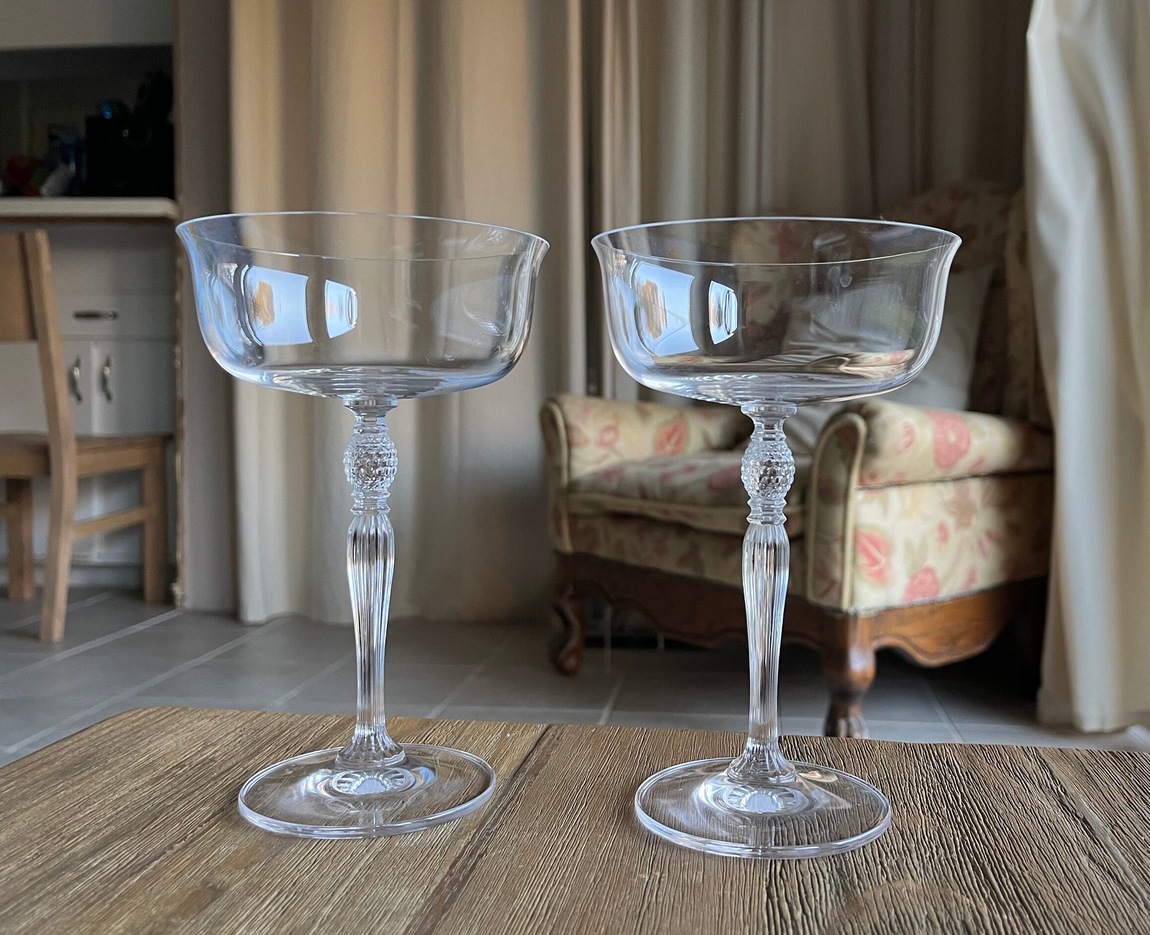 Vintage Inspired Copper Coupe Glasses, Set of 2
