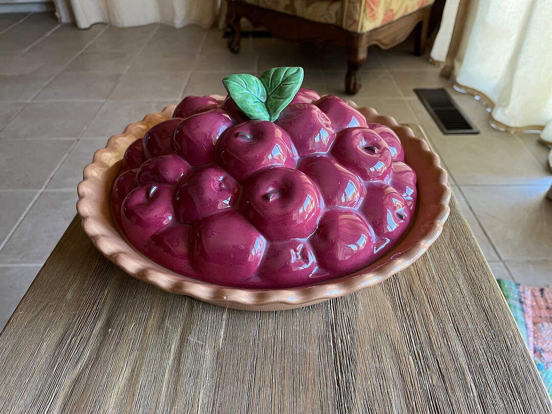 Vintage Treasure Craft Apple Pie Dish With Lid Etsy