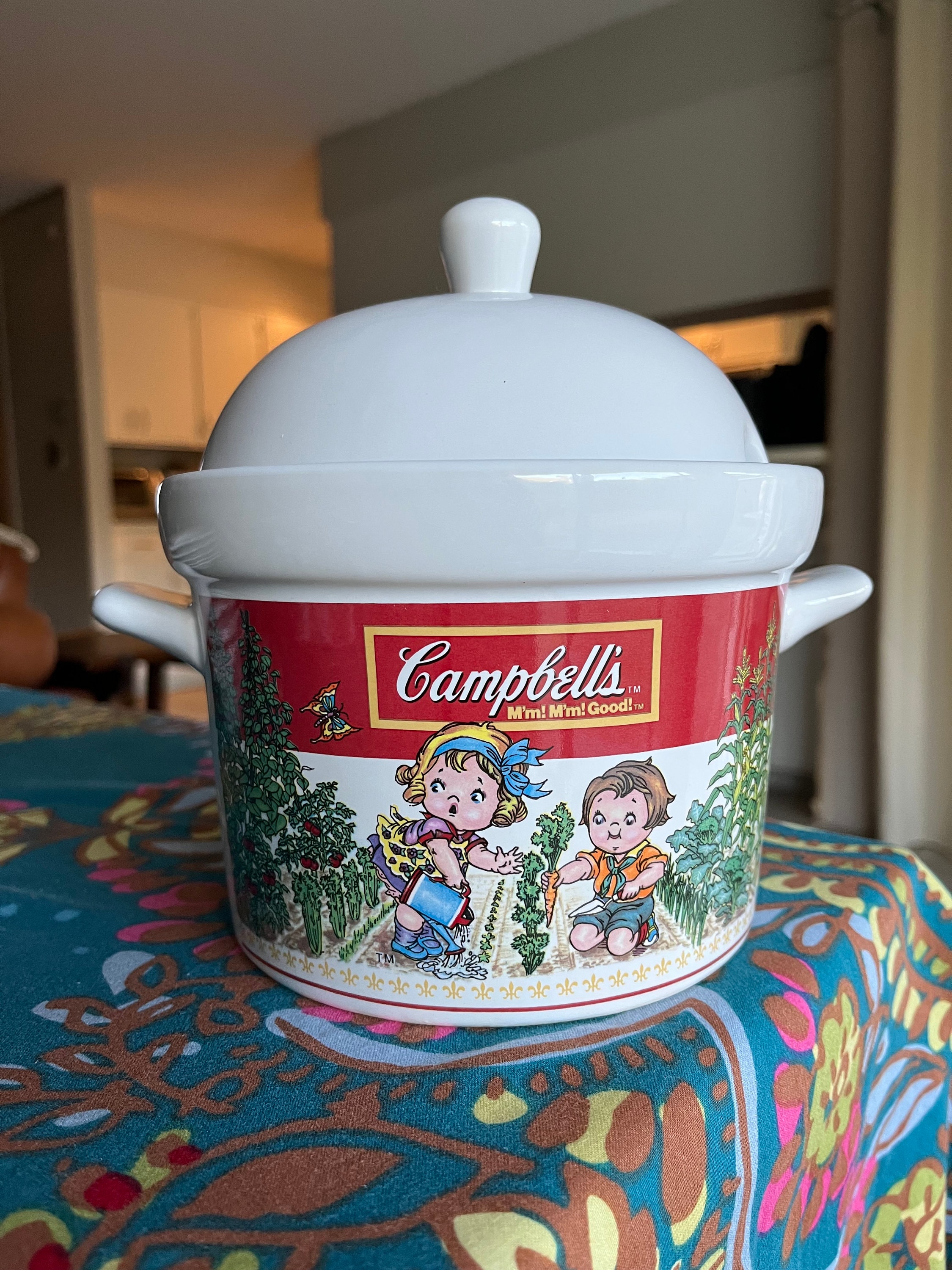 Vintage Campbell Kids Soup Crock Tureen Container Bowl Kitchen Tomato