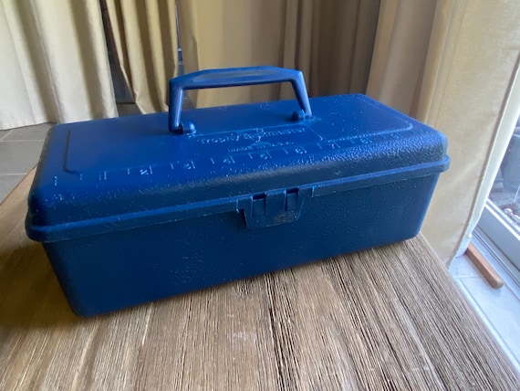 Vintage Blue Plastic Toolbox 