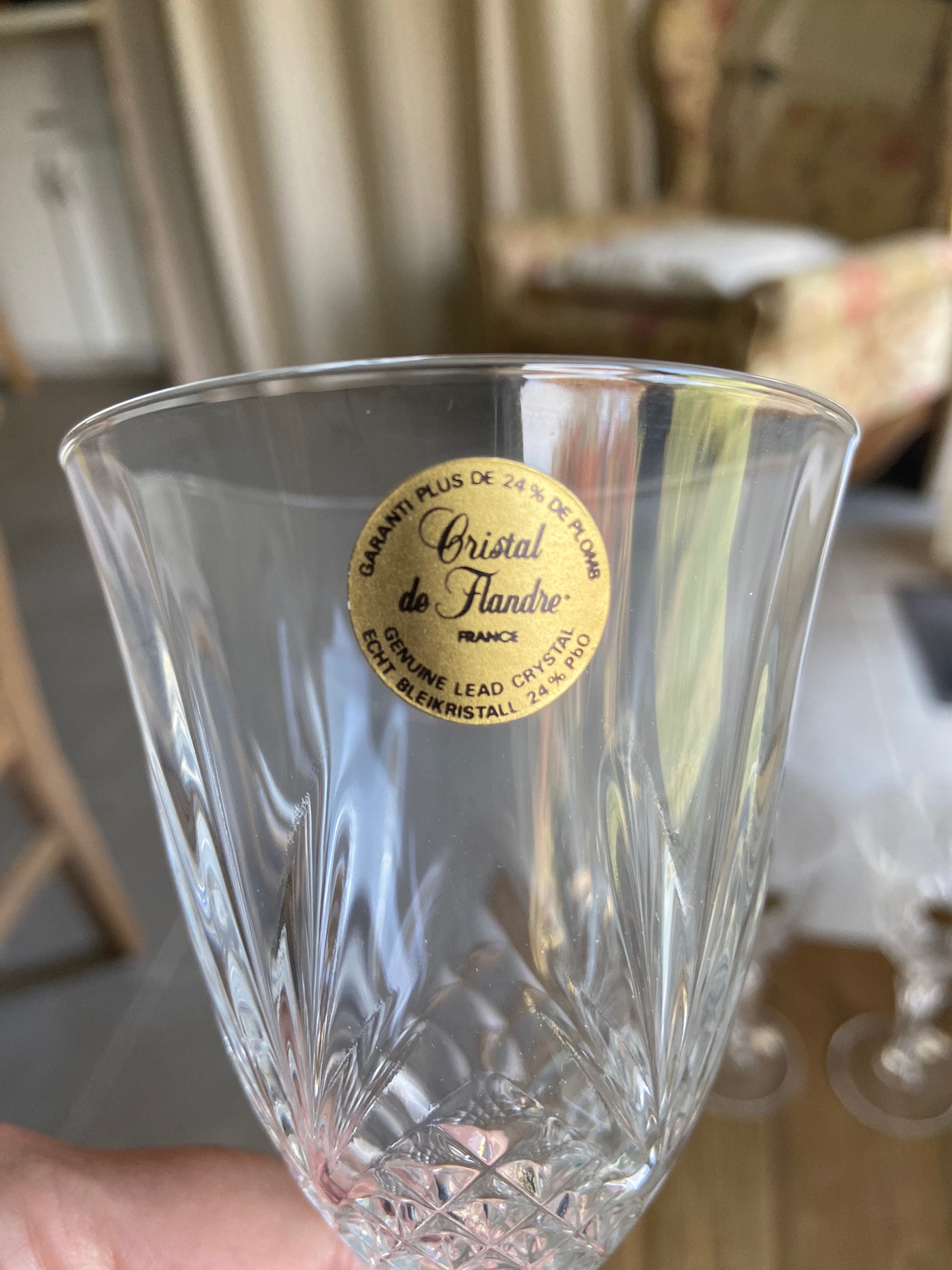 Vintage French Crystal Wine Glasses (4) - Etsy
