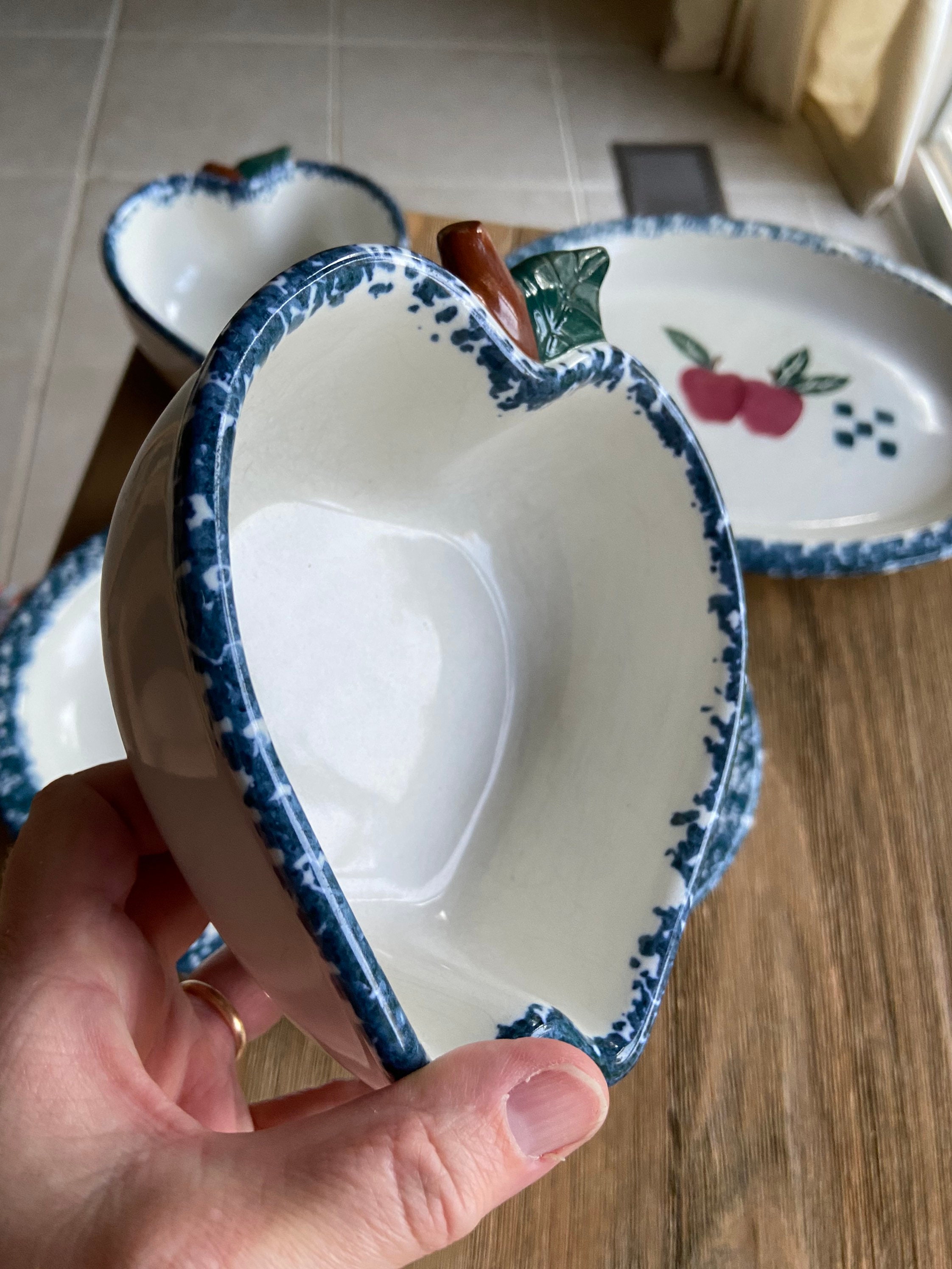 Vintage Chaparral pottery oval dishes with apple shaped bowls Etsy