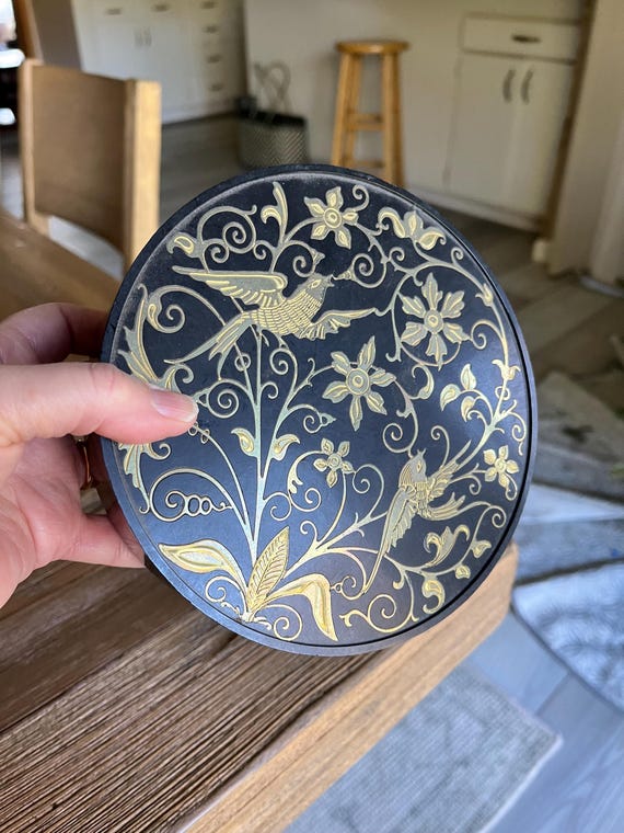 Vintage Solid Brass Oneida round Box - image 17