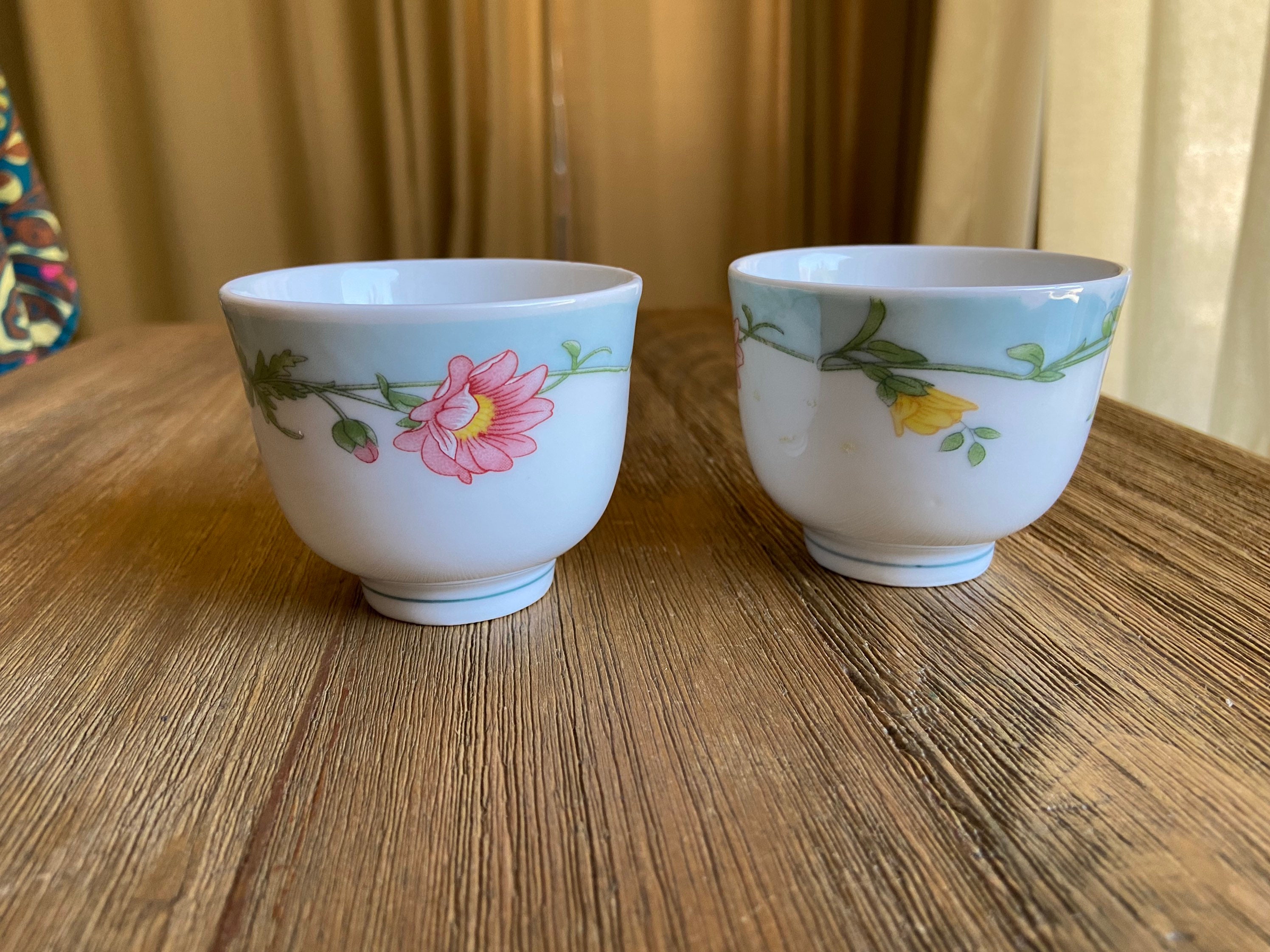 Vintage White Jade Porcelain Tea Cups Etsy