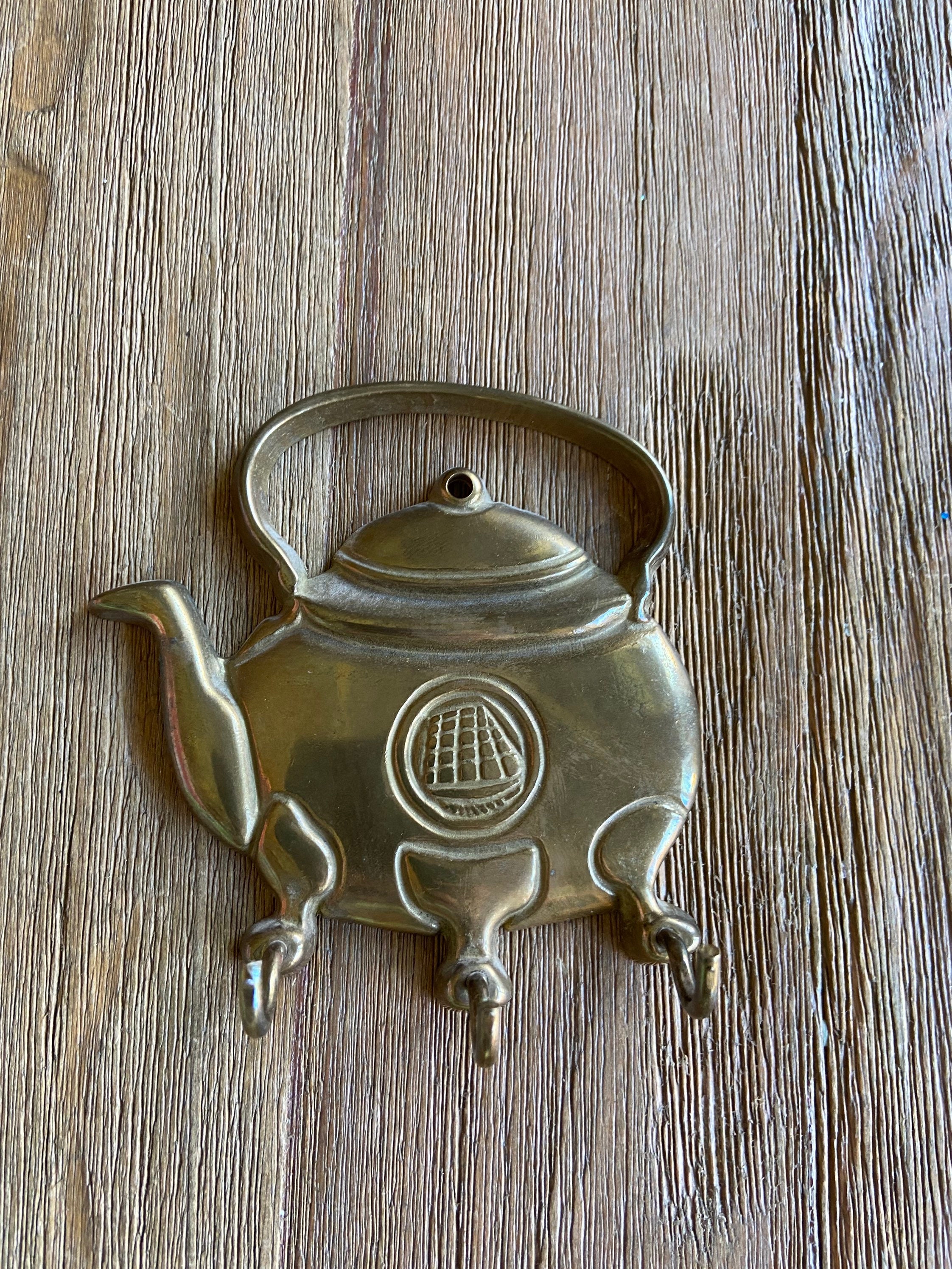 Vintage Brass Teapot Key Holder Etsy
