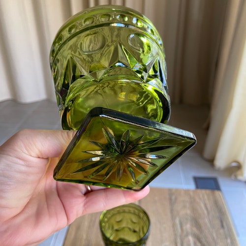 Vintage green glass goblets (2) buy