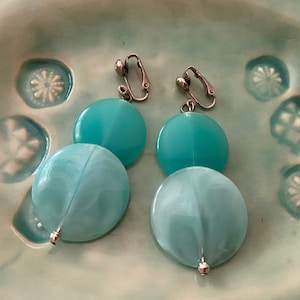 Aqua dangly earrings