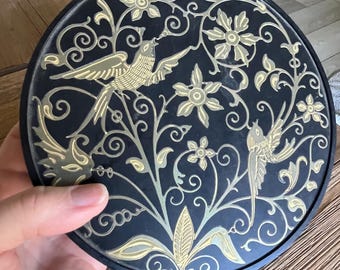 Vintage Solid Brass Oneida round Box