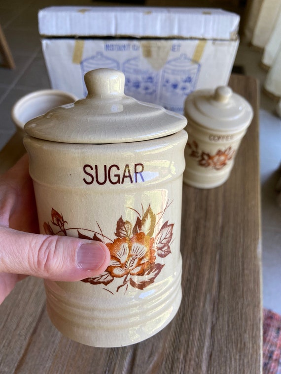 Old Pottery Company Ceramic Canister - Ivory Speckle Or Matte White - Sugar, Coffee, Or Tea