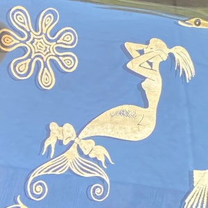 Vintage mermaids glass platter