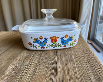 Vintage Corningware Country Festival 1 qt casserole dish with lid