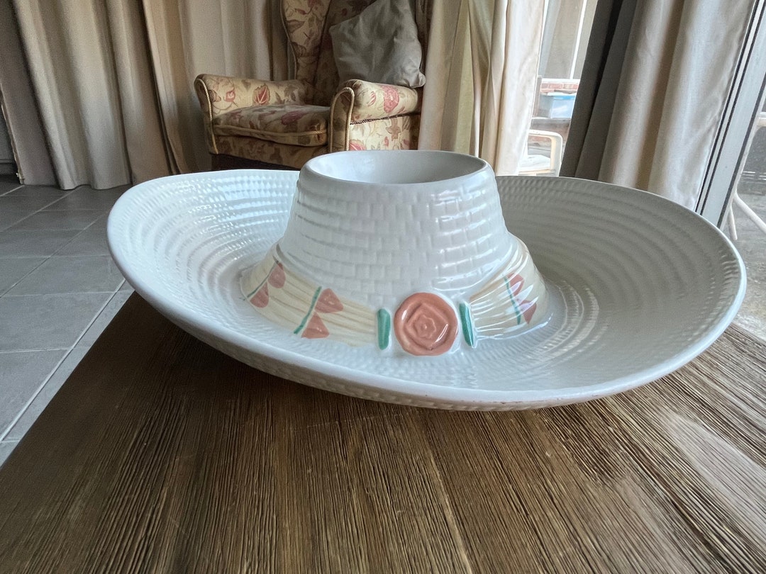 Vintage Treasure Craft Mexican Hat Chip and Dip Bowl Etsy