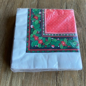 Vintage Christmas paper napkins (sealed )