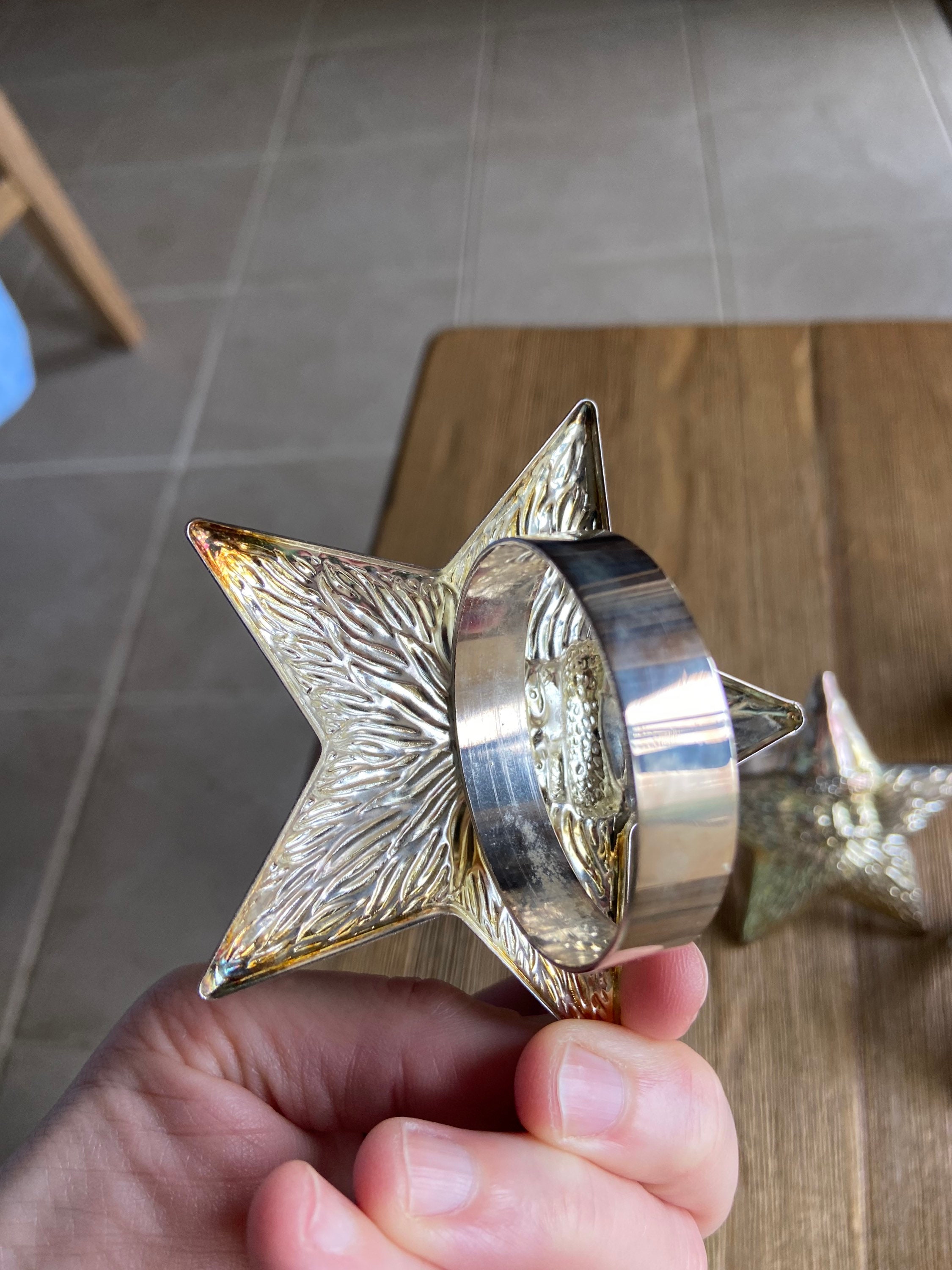 Rustic Wrought Iron Napkin Rings Vintage Post Modern Half