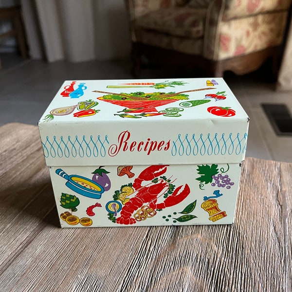 Vintage Ohio Art metal recipe card box