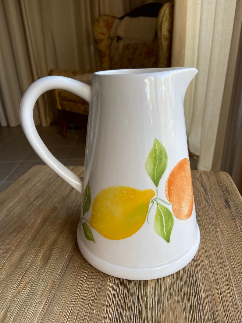 Crate and Barrel Fruits Ceramic Pitcher Etsy Denmark