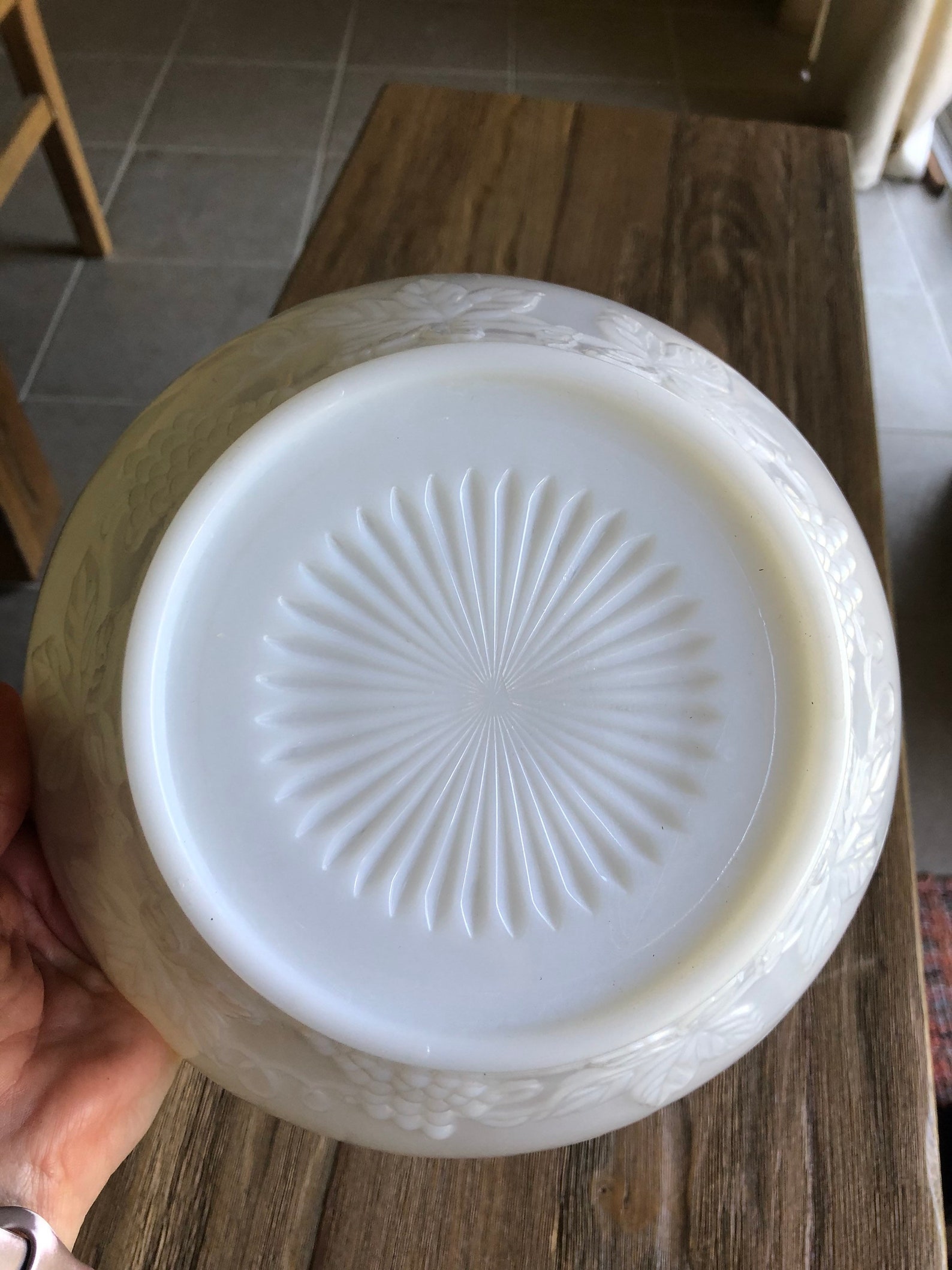 Vintage Milk Glass Fruit Bowl Etsy