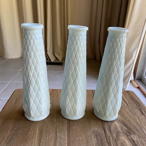 Vintage milk glass vases (3)