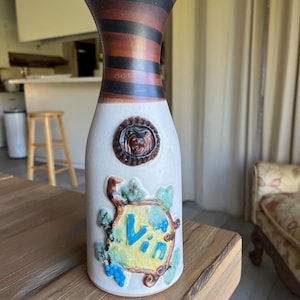 Vintage 1970 Pacific Stoneware ceramic wine decanter