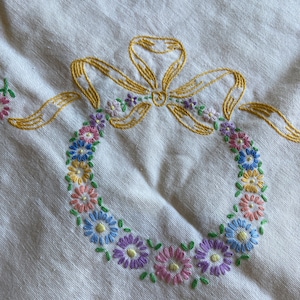 Vintage embroidered square tablecloth