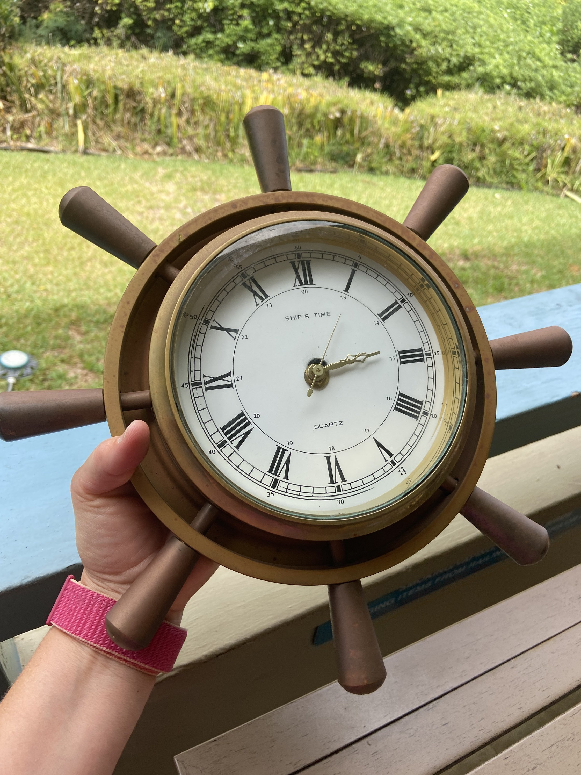 Vintage Ship's Wheel Brass Clock - Etsy