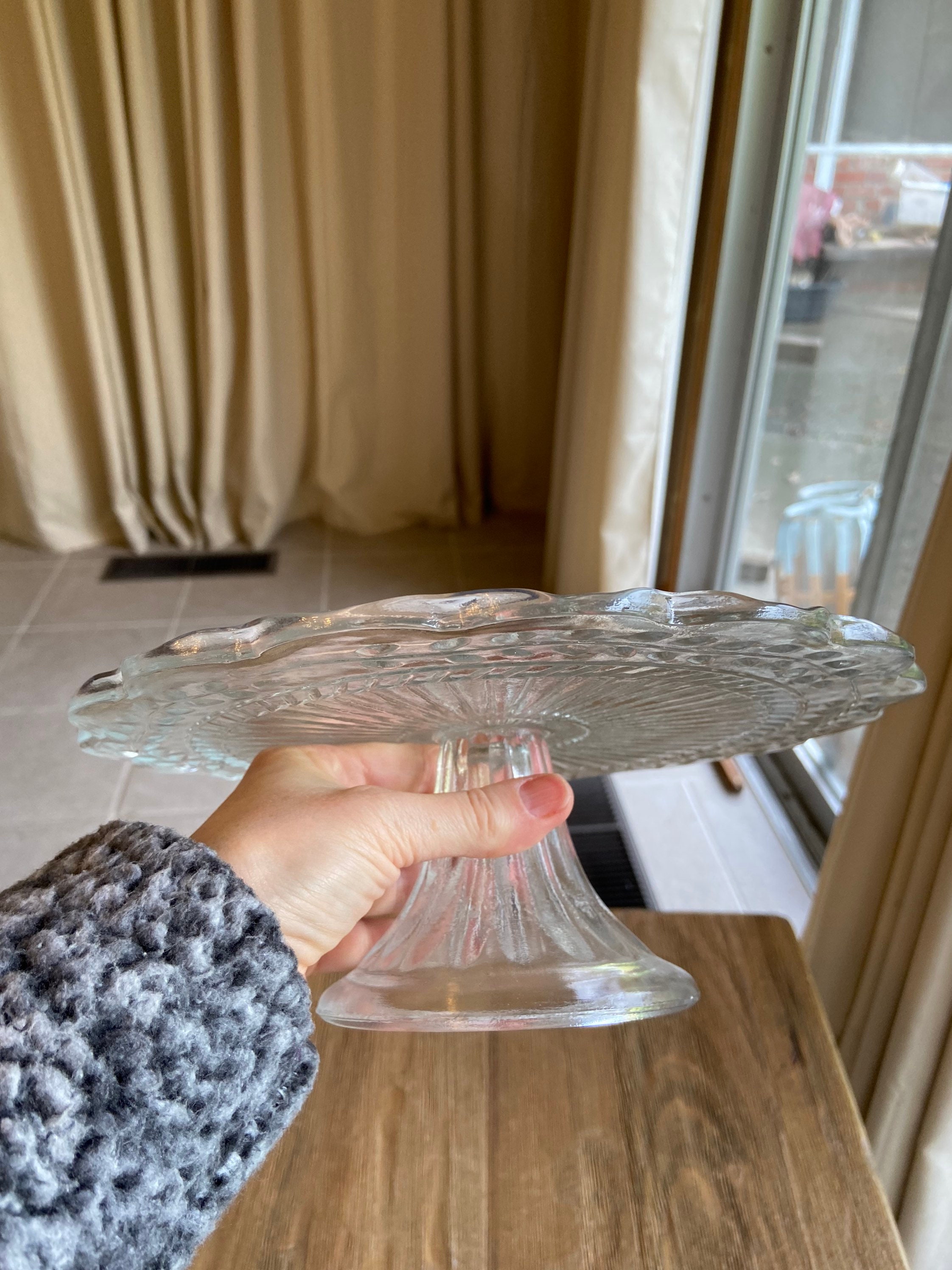 Small Glass Cake Stand Etsy