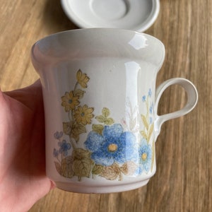 Vintage Chalet Lapis 5 cups with saucers