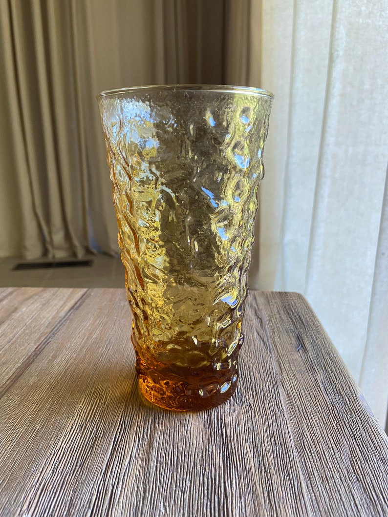 Vintage Amber Glass Tumbler Etsy