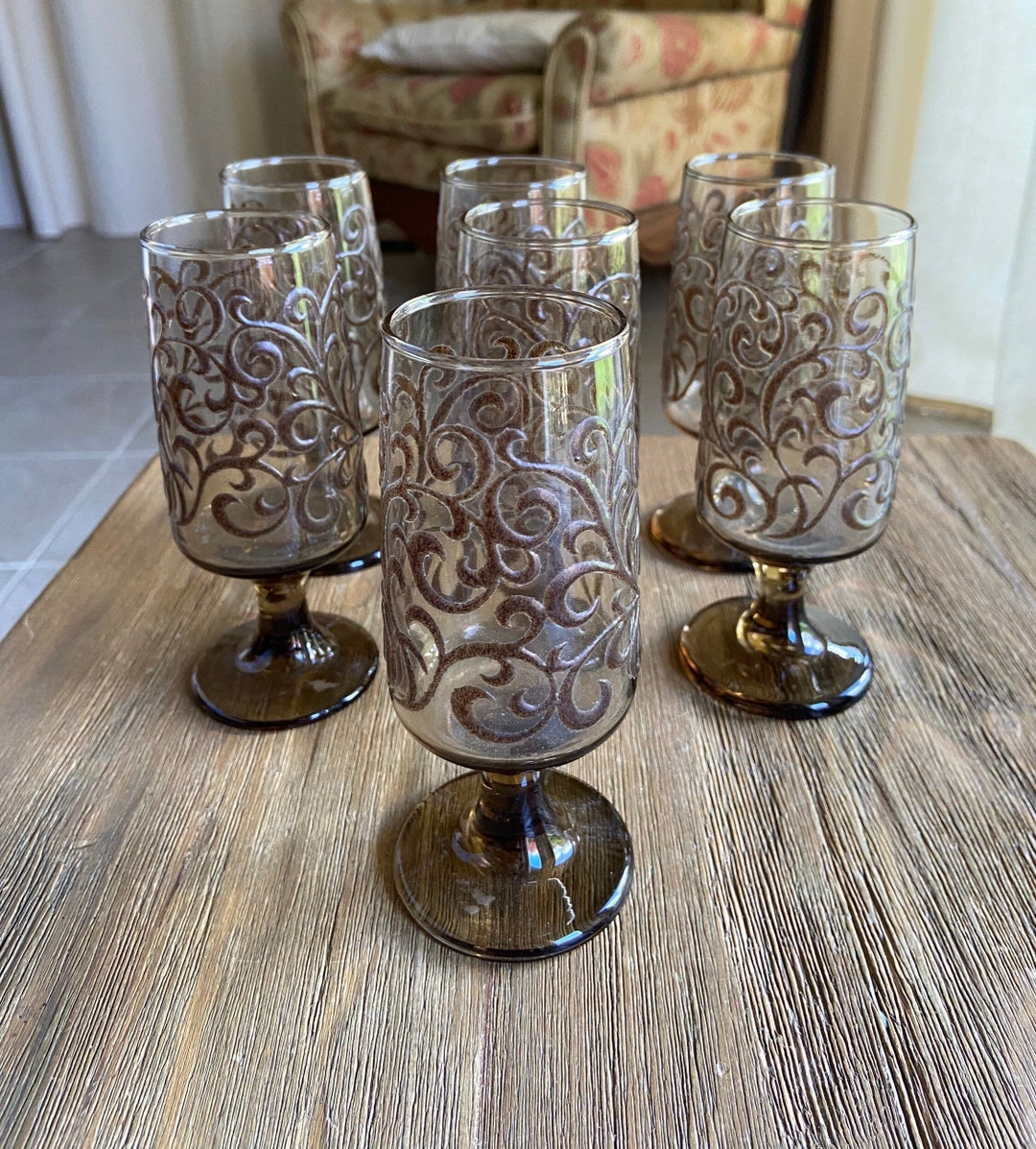Vintage Libbey Prado Footed Juice Glasses 7 Etsy
