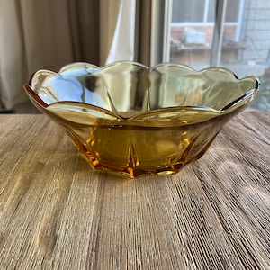 Vintage amber glass bowl