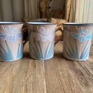 Vintage Japanese Iris mugs (3)