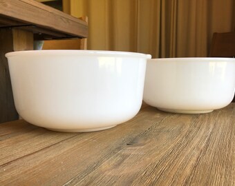 Vintage Glasbake forSunbeam milk glass bowls
