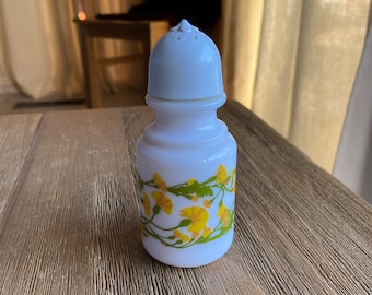 Vintage Avon Salt and Pepper Shaker Yellow Flowers and Yellow Lid