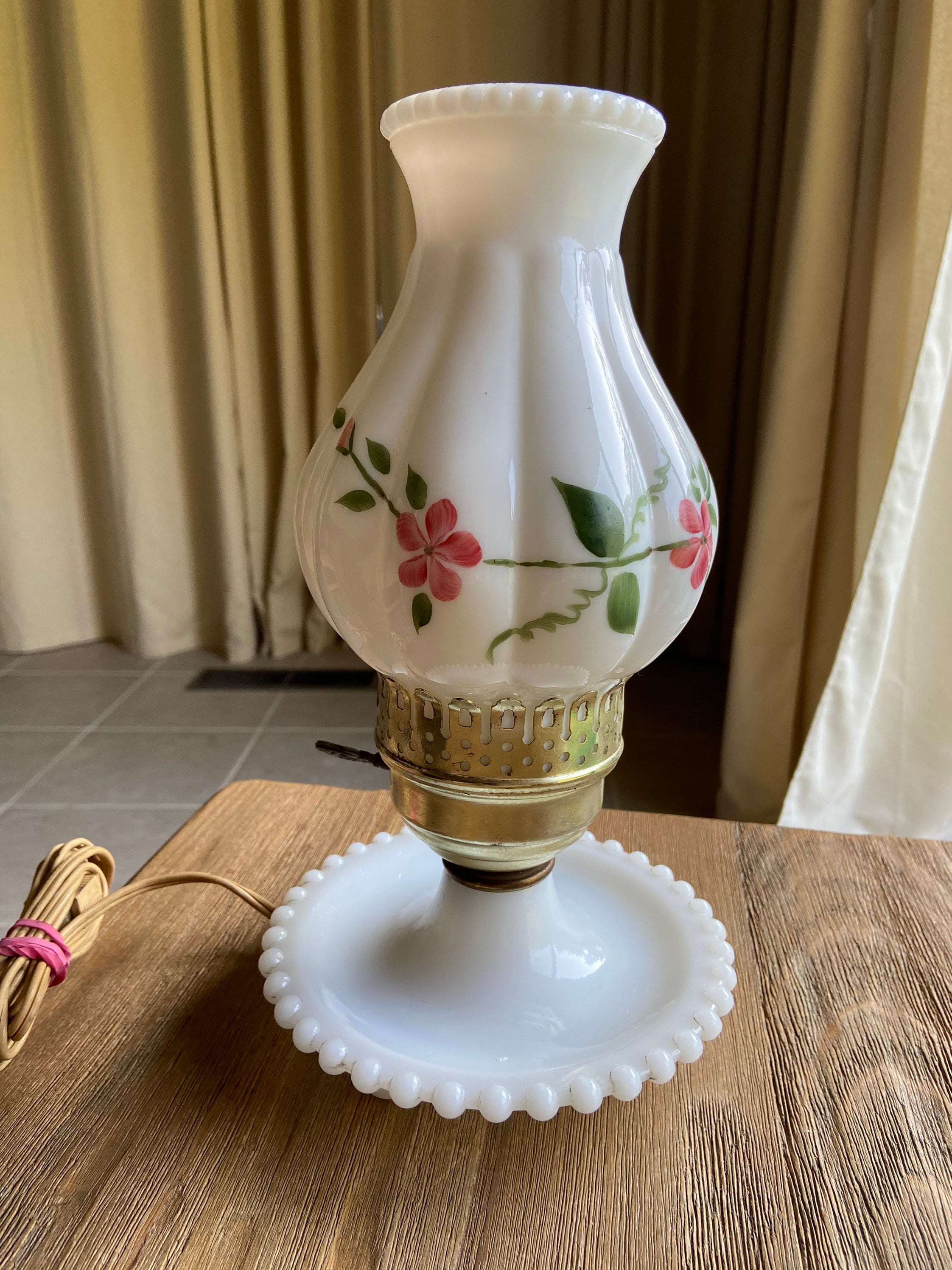Old milk glass lamps deals