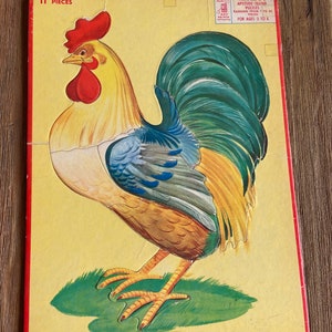 Vintage 1955 rooster Milton Bradley puzzle