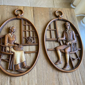 Vintage Syroco Colonial couple wall decor
