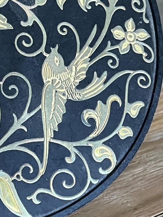 Vintage Solid Brass Oneida round Box - image 8